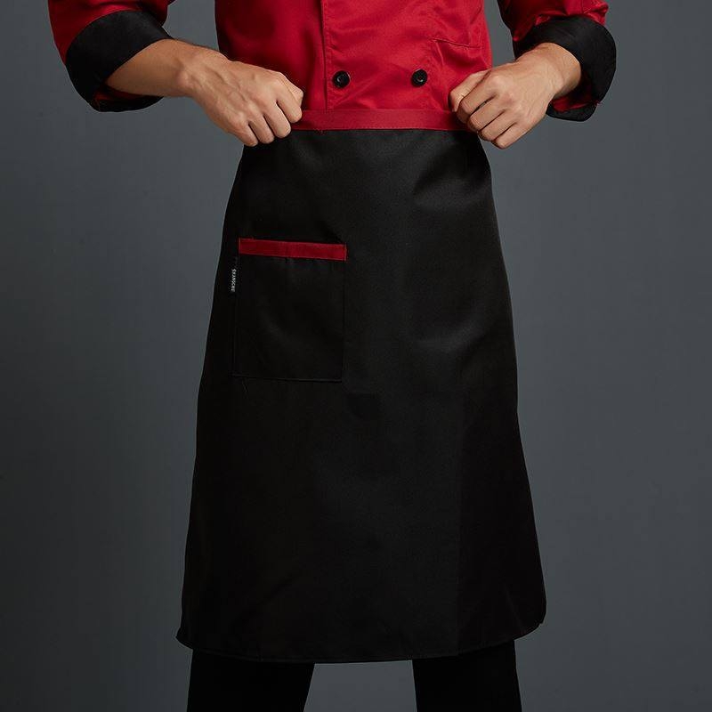 Унисекс готварска престилка с връзка за врата, полудълга, дишащ полиестер