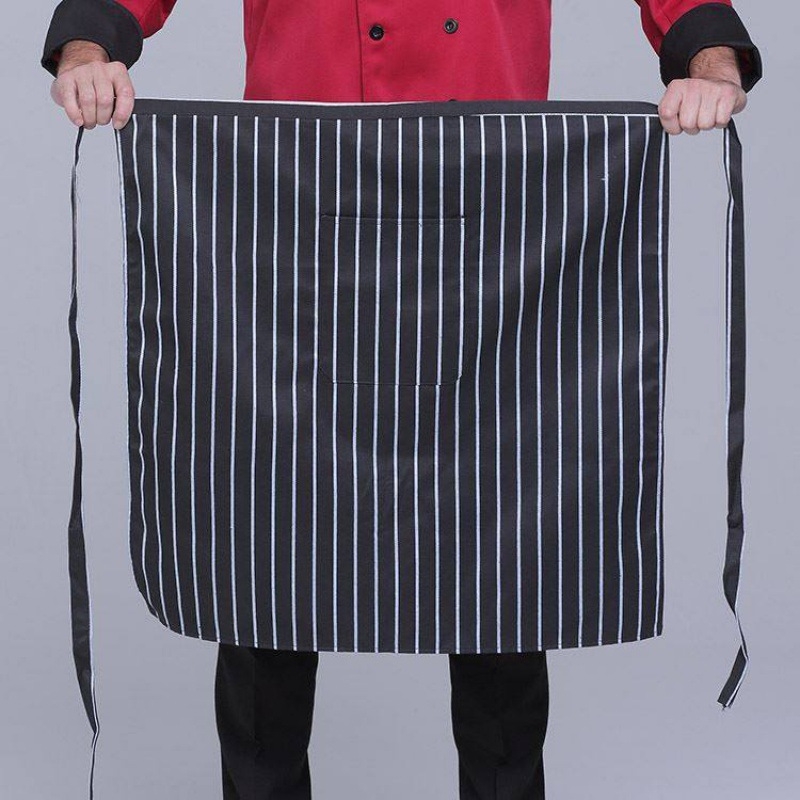 Унисекс готварска престилка с връзка за врата, полудълга, дишащ полиестер