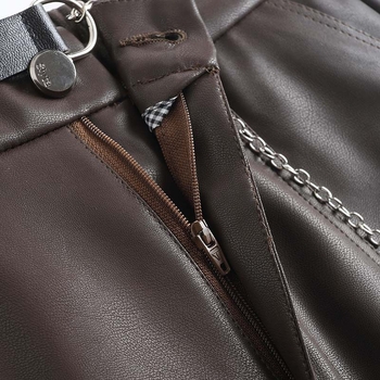 Fustă lungă din PU, talie înaltă, croială în A, toamnă 2024, stil casual coreano-japonez