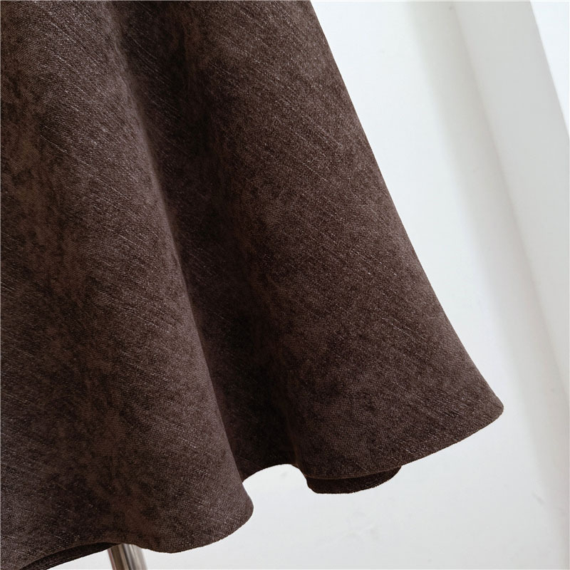 Fustă midi în linie A, talie înaltă, stil retro, țesătură poliester 50-70% conținut, toamnă 2025