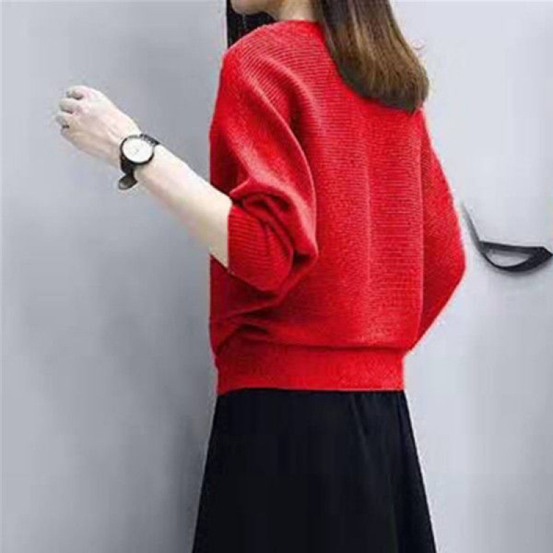 Set de două piese tricotat pentru femei, primăvara 2024, poliester, fustă lungă, mâneci lungi, stil urban