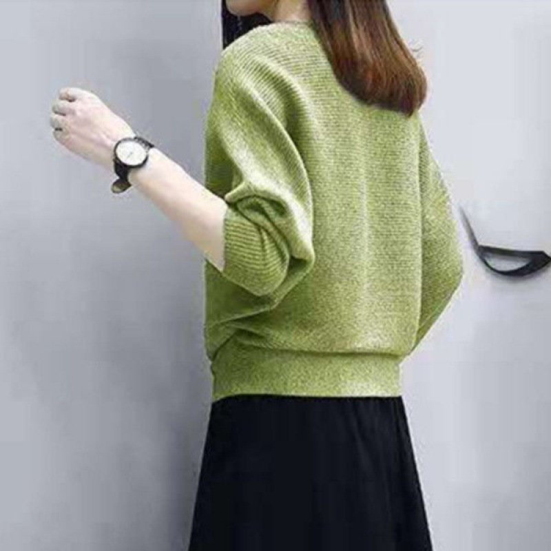 Set de două piese tricotat pentru femei, primăvara 2024, poliester, fustă lungă, mâneci lungi, stil urban