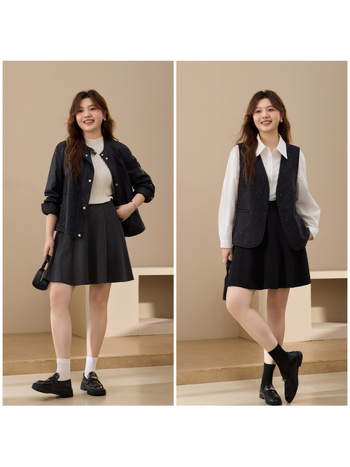 Akorodeonos pliszírozott szoknya - Poliészter, 95%+ poliészter tartalom, Elegáns iroda stílus, Nyár 2024