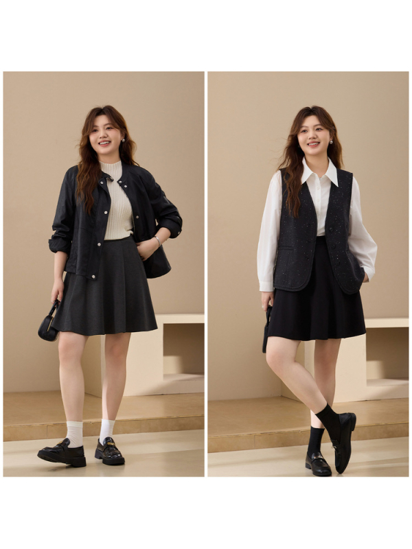 Akorodeonos pliszírozott szoknya - Poliészter, 95%+ poliészter tartalom, Elegáns iroda stílus, Nyár 2024