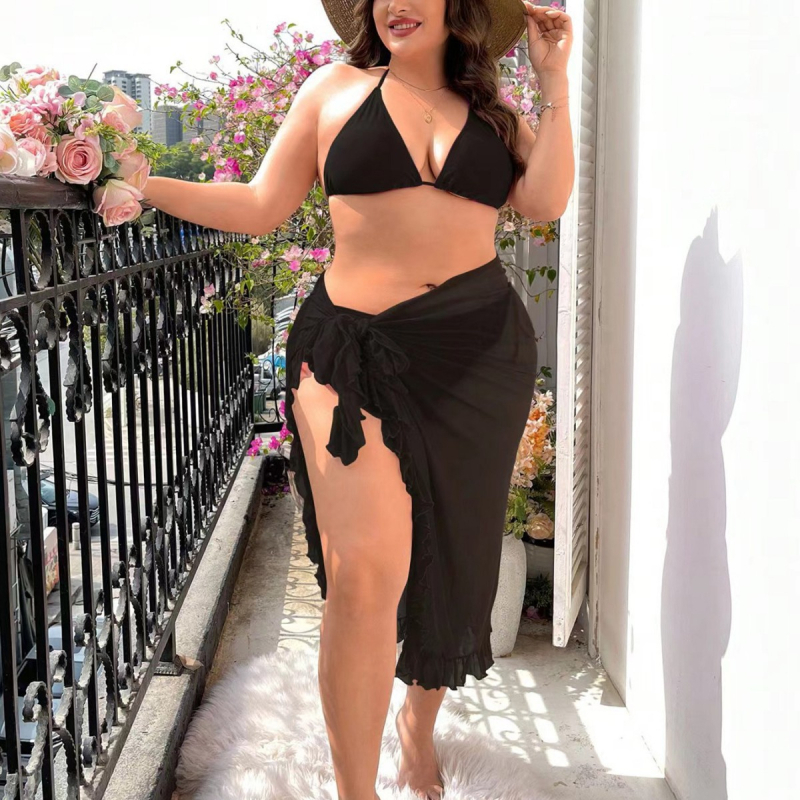 Strandruha készlet: chiffon szoknya és fürdőruha, melltartó párna beépített, egyszínű modell, 82% poliészter, bélés 18% spandex, tömeg 300 g