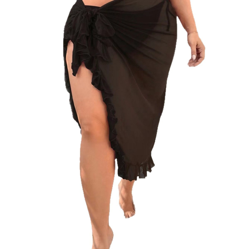 Strandruha készlet: chiffon szoknya és fürdőruha, melltartó párna beépített, egyszínű modell, 82% poliészter, bélés 18% spandex, tömeg 300 g