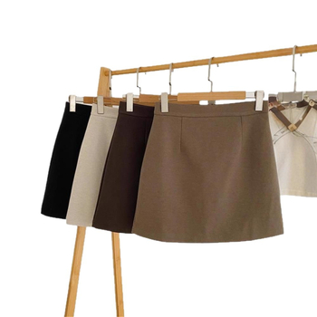 Fustă cu siluetă pe șolduri, model solid, țesătură de spandex, elasticitate, toamnă 2025