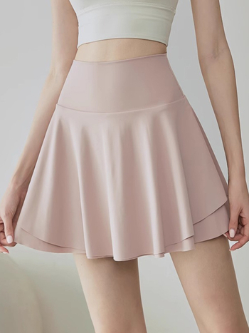 Pliszé sportos, magas derekú szoknya futáshoz és jógához – poliészter/spandex anyag, magas rugalmasság, 80–90% poliészter tartalom, 2025 tavasz