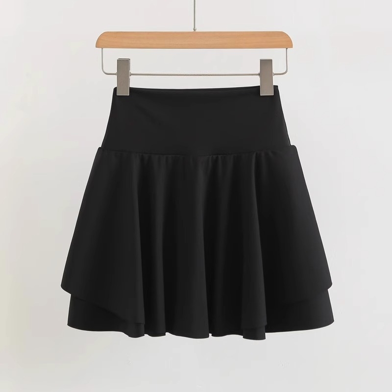 Pliszé sportos, magas derekú szoknya futáshoz és jógához – poliészter/spandex anyag, magas rugalmasság, 80–90% poliészter tartalom, 2025 tavasz