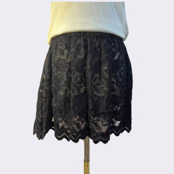 A-vonalú rövid szoknya akrilból, elasztánnal (<30%), magas rugalmasság, fő anyag 90-95%