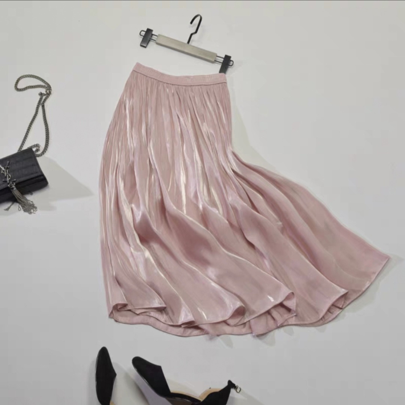 Női A-vonalú midi szoknya, poliészter-elasztán keverék, gumis derekú