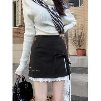 Chenille anyagú A-vonalú mini szoknya, 2024 ősz bemutató, nőies elegáns stílus