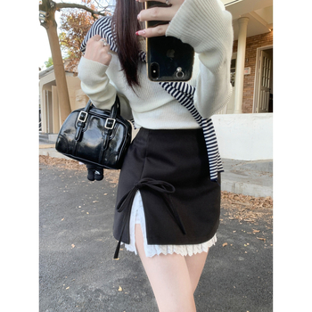 Chenille anyagú A-vonalú mini szoknya, 2024 ősz bemutató, nőies elegáns stílus