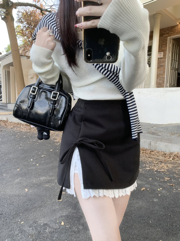 Chenille anyagú A-vonalú mini szoknya, 2024 ősz bemutató, nőies elegáns stílus