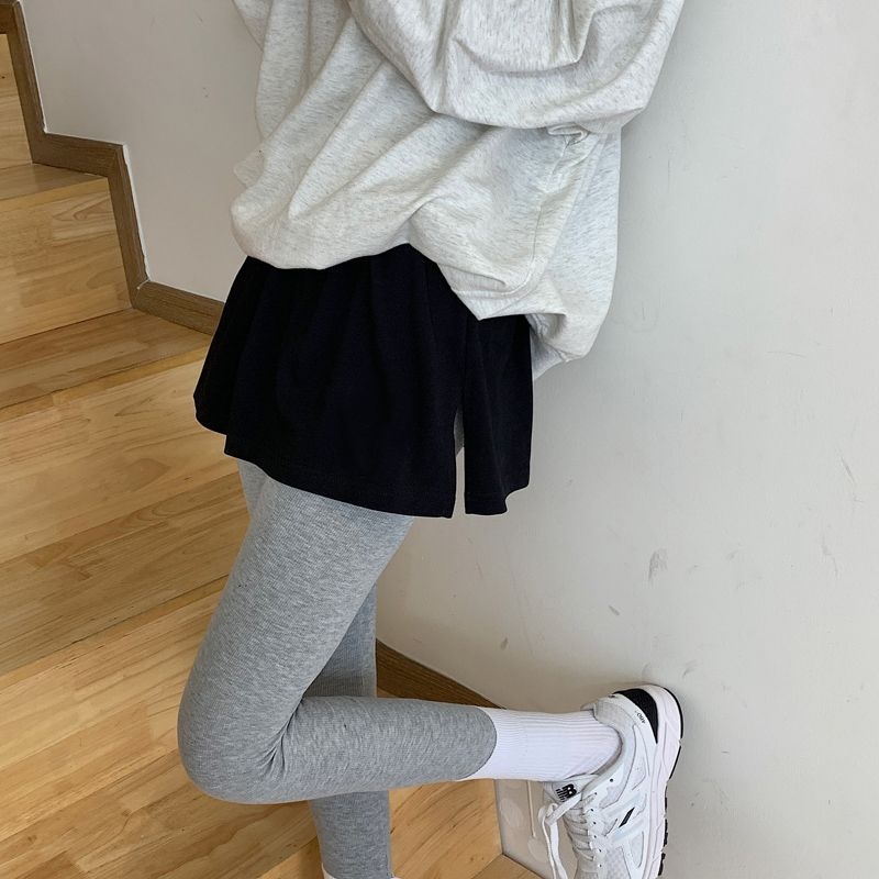 Pamut kapucnis pulóver rétegzett szegéllyel és hamis mini szoknyával; 90–95% pamut; anyag: pamut; stílus: fairy dress; Hong Kong wind retró