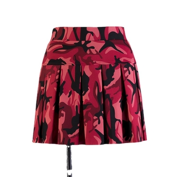 Square dance szoknya, pliszírozott, nyomott minta, poliészter, magas derekú, etnikus stílus