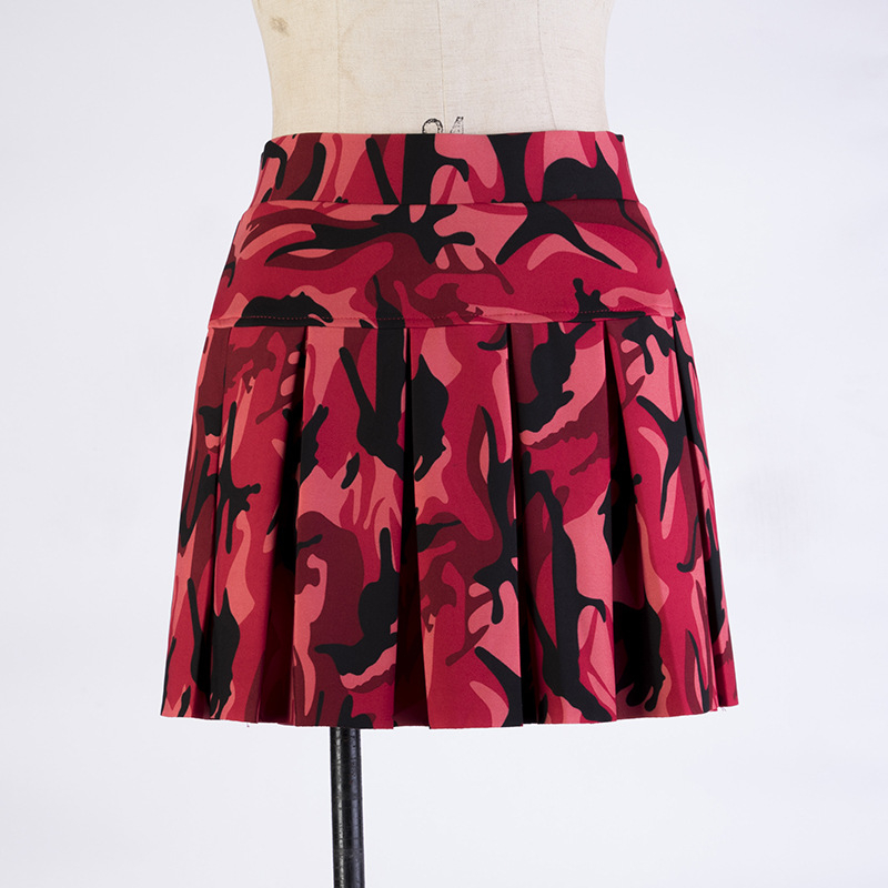 Square dance szoknya, pliszírozott, nyomott minta, poliészter, magas derekú, etnikus stílus