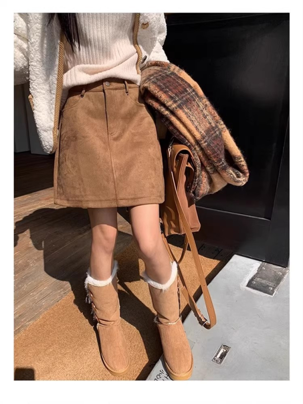 A-vonalú szoknya, poliészter anyag, fő anyag tartalom 30–50%, 2025 ősz, casual japán-koreai stílus