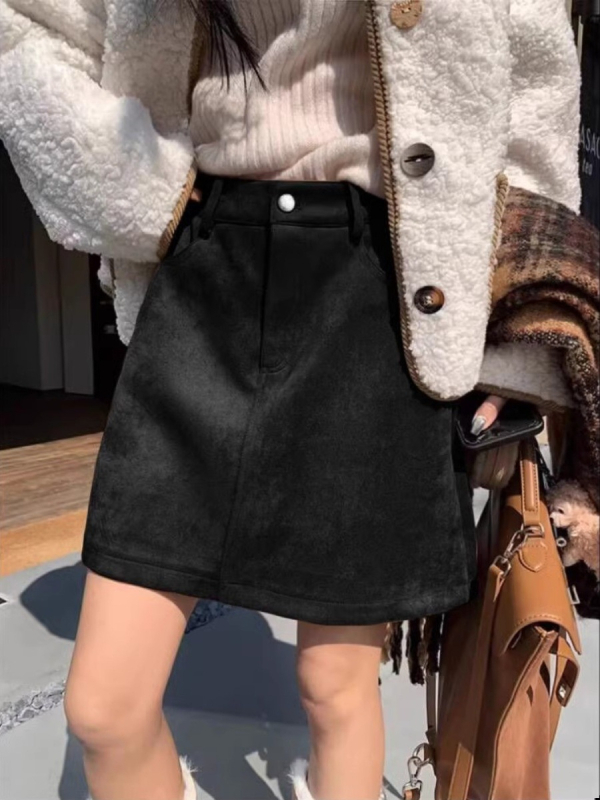 A-vonalú szoknya, poliészter anyag, fő anyag tartalom 30–50%, 2025 ősz, casual japán-koreai stílus