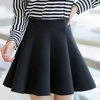 Női puffos szoknya Space cotton anyagból, koreai stílusú plisé, magas derék, tavasz 2025