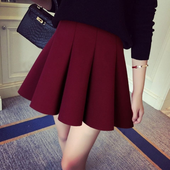Női puffos szoknya Space cotton anyagból, koreai stílusú plisé, magas derék, tavasz 2025