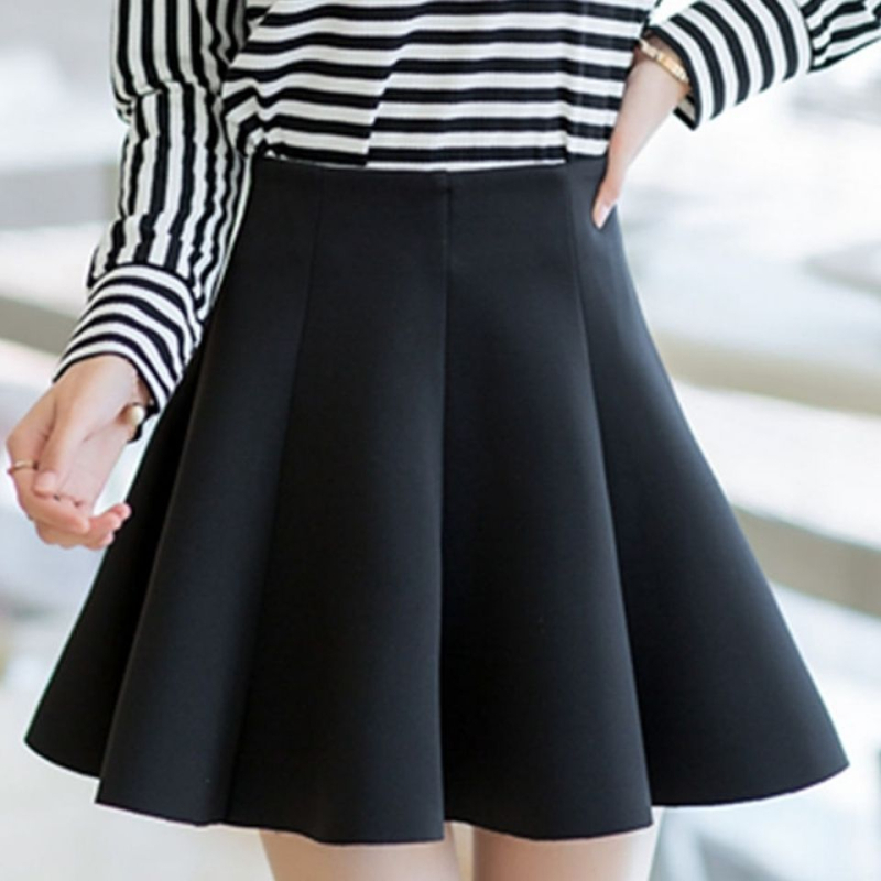 Női puffos szoknya Space cotton anyagból, koreai stílusú plisé, magas derék, tavasz 2025