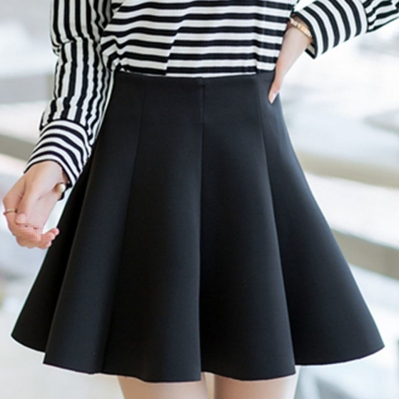Női puffos szoknya Space cotton anyagból, koreai stílusú plisé, magas derék, tavasz 2025