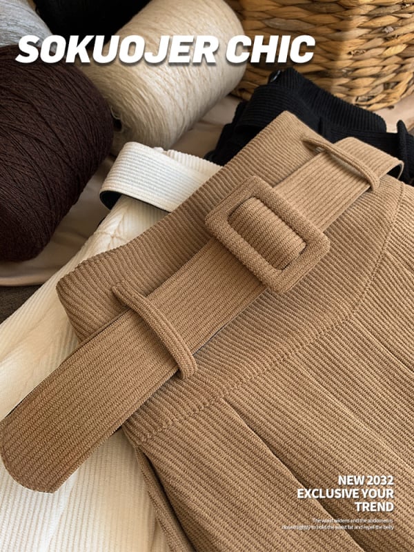 Ženska plisirana mini suknja od korduroja s visokim strukom, korejski stil, jesen-zima, plus veličina