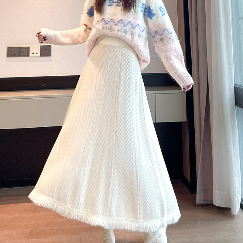 Corduroy kötött puff szoknya középméretű, nylon 50–70%, mikro rugalmasság