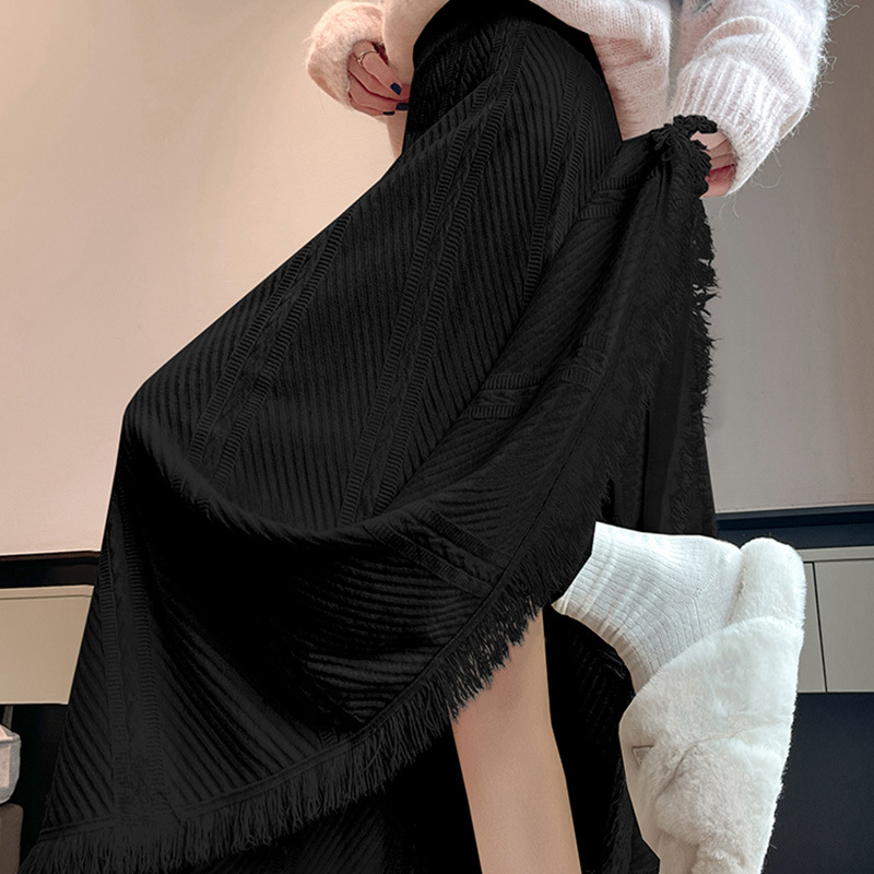 Corduroy kötött puff szoknya középméretű, nylon 50–70%, mikro rugalmasság