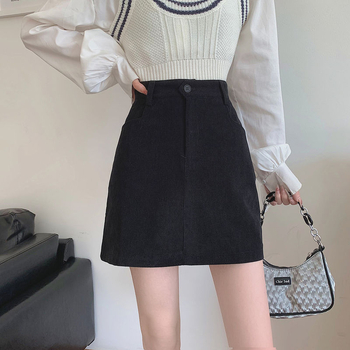 Női A-vonalú magas derekú szoknya, pamutkeverék anyag, mikroelasztikusság, tavasz 2025