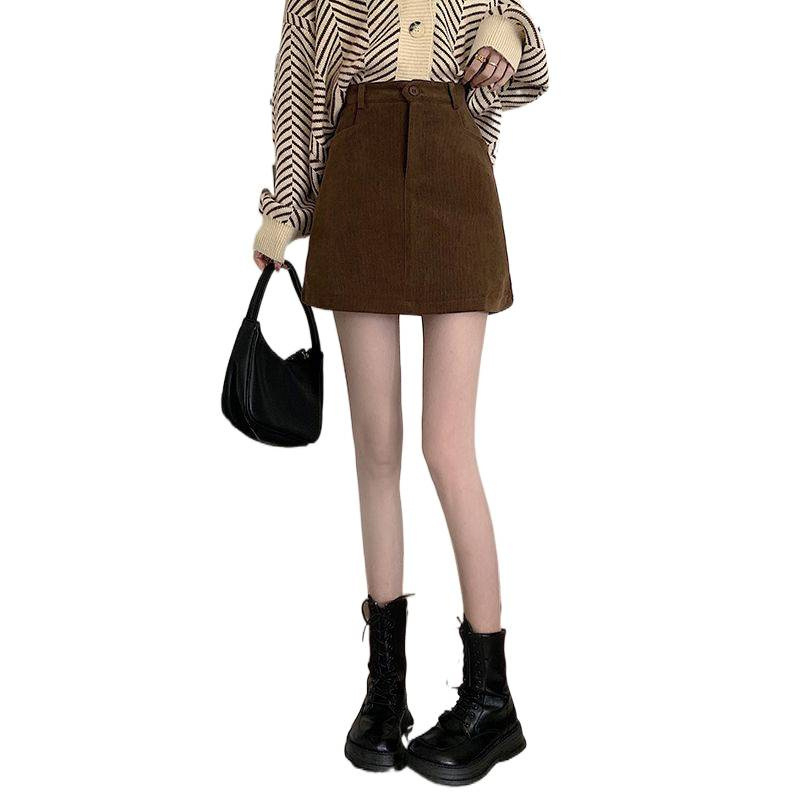 Női A-vonalú magas derekú szoknya, pamutkeverék anyag, mikroelasztikusság, tavasz 2025