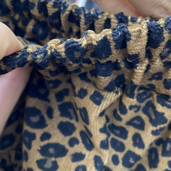 Leopárd mintás torta szoknya, kollázs varrás, poliészter anyag, mikroelasztikus, rövid fazon, 2025 tavasz