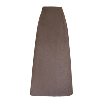 Gyapjú midi női szoknya magas derékú, testhez simuló fazon, hasítékkal, egyszínű mintázat