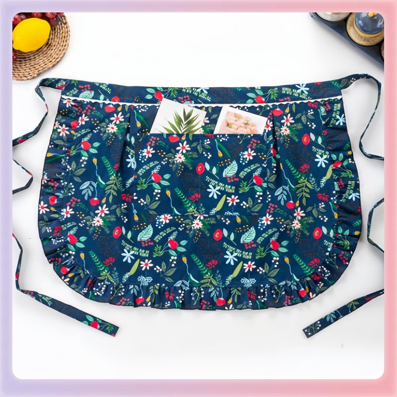 100% pamut kötény, ujjatlan, fél hosszú, dupla rétegű vízálló, háztartási használatra