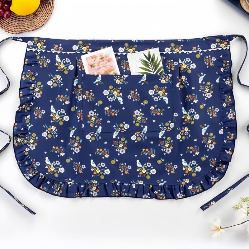 100% pamut kötény, ujjatlan, fél hosszú, dupla rétegű vízálló, háztartási használatra