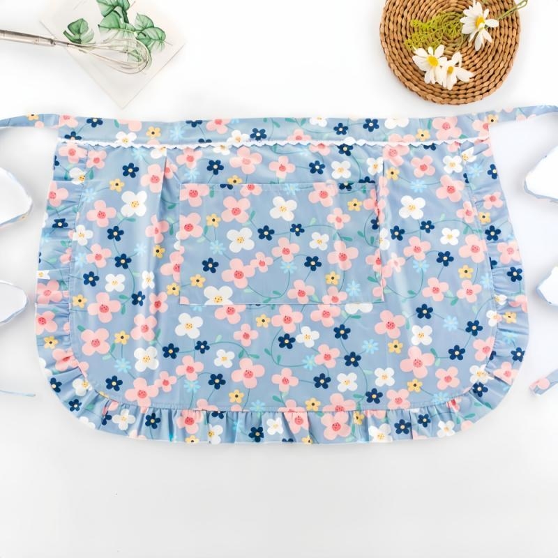 100% pamut kötény, ujjatlan, fél hosszú, dupla rétegű vízálló, háztartási használatra