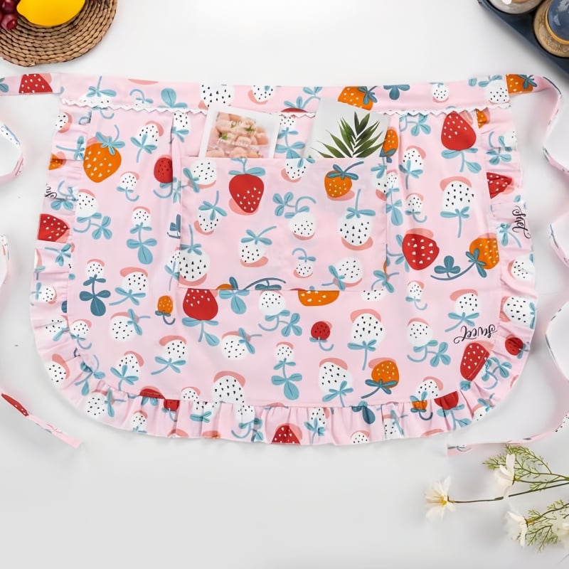 100% pamut kötény, ujjatlan, fél hosszú, dupla rétegű vízálló, háztartási használatra