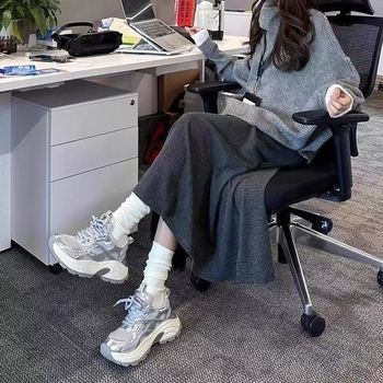 Skraistės tipo sijonas, vidutinio ilgio, medvilnės mišinio audinys, mercerizuota apdaila, pavasaris 2025