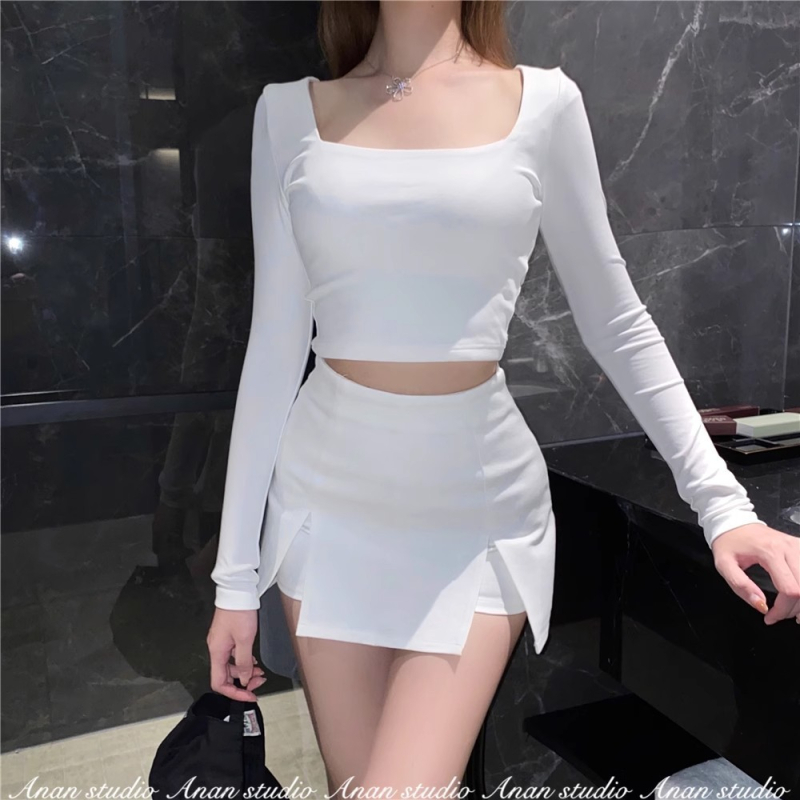 A linijos trumpa sijona su aukštu juosmeniu, poliesterio 90–95% sudėtis, pavasario–vasaros 2024, prekės ženklas Yinhua