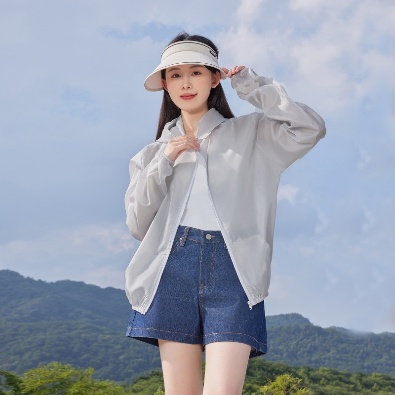 Sieviešu UV aizsardzes jaka, ultra plāna, elpojoša, ātri žūstoša, viegls poliestera materiāls