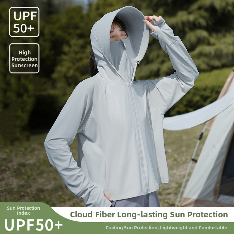 Sieviešu UV aizsardzības vieglā velosipēdu jaka – elpojošs poliestera audums 81-95%, putukaitse, vasara 2025, minimalistiska elegantais stils