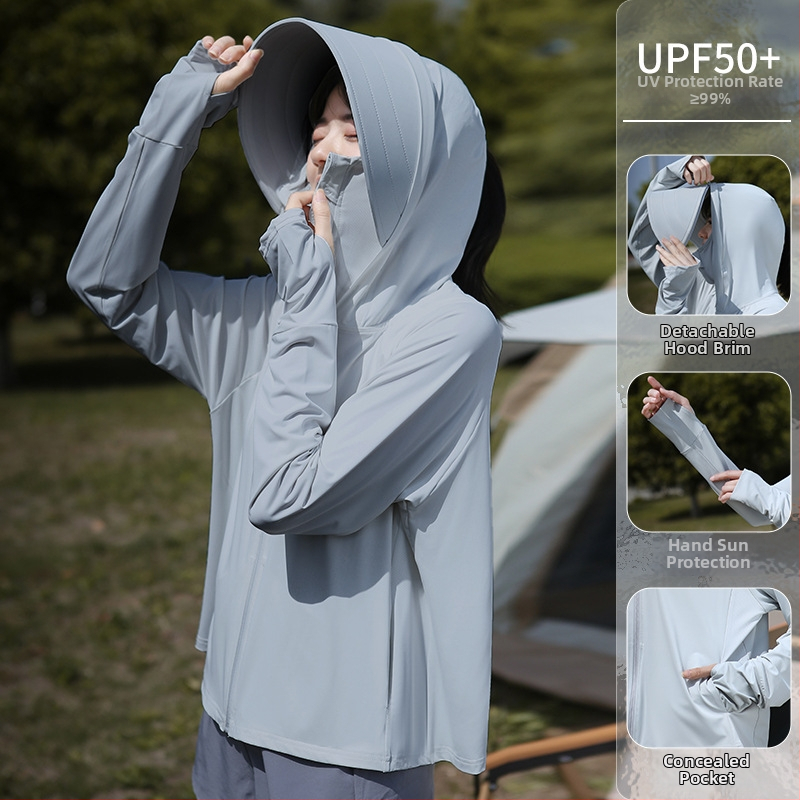 Sieviešu UV aizsardzības vieglā velosipēdu jaka – elpojošs poliestera audums 81-95%, putukaitse, vasara 2025, minimalistiska elegantais stils