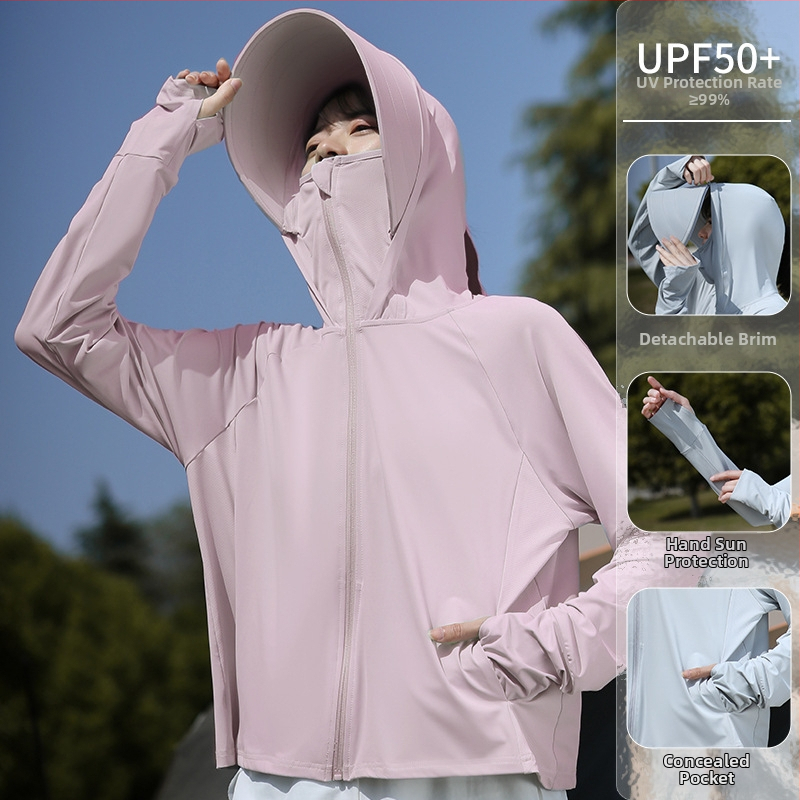 Sieviešu UV aizsardzības vieglā velosipēdu jaka – elpojošs poliestera audums 81-95%, putukaitse, vasara 2025, minimalistiska elegantais stils