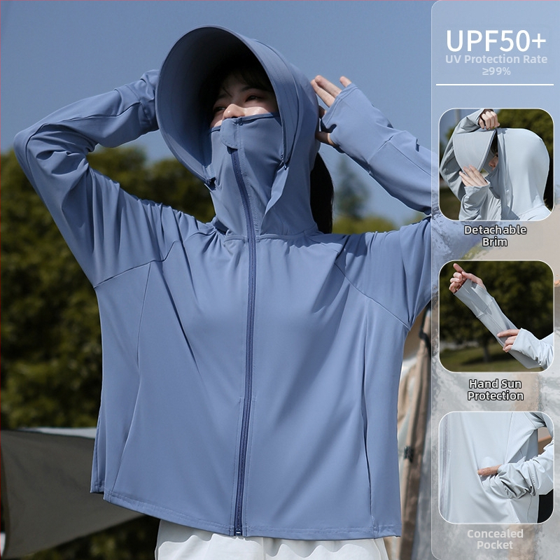 Sieviešu UV aizsardzības vieglā velosipēdu jaka – elpojošs poliestera audums 81-95%, putukaitse, vasara 2025, minimalistiska elegantais stils