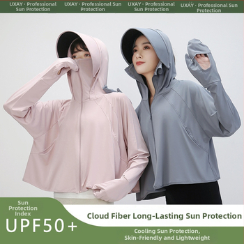 Sieviešu UV aizsardzības kardigans - viegls Ice Silk poliesters, ātri žūst, elpojošs, pret insektiem, vasara 2025