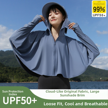 Sieviešu saules aizsardzības jaka - UV aizsardzība, poliestera audums, viegla un elpojoša, ikdienas stils, pavasaris 2025