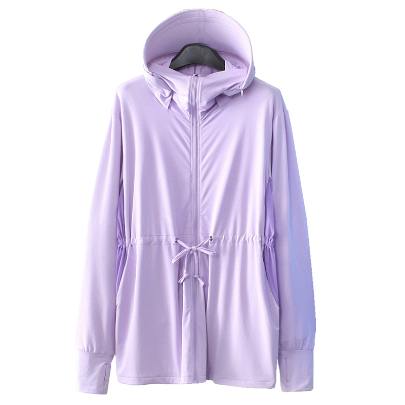 Sieviešu Ice Silk UV aizsardzības velosipēdu jaka, elpojoša, gara saules aizsardzība, vidējā garuma