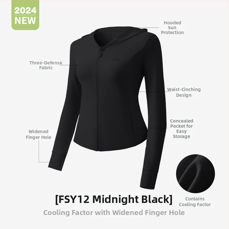 Sievietēm UV aizsardz jaka ar vieglu elpojošu neilona šķiedru, brīvs piegriezums, oriģinālais dizains, pavasaris 2024