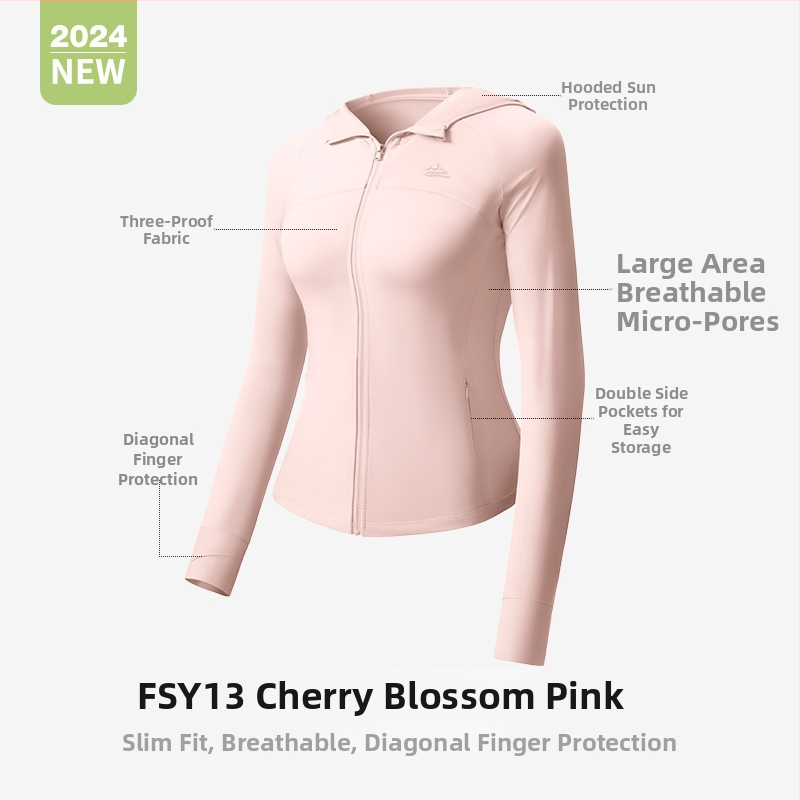 Sievietēm UV aizsardz jaka ar vieglu elpojošu neilona šķiedru, brīvs piegriezums, oriģinālais dizains, pavasaris 2024